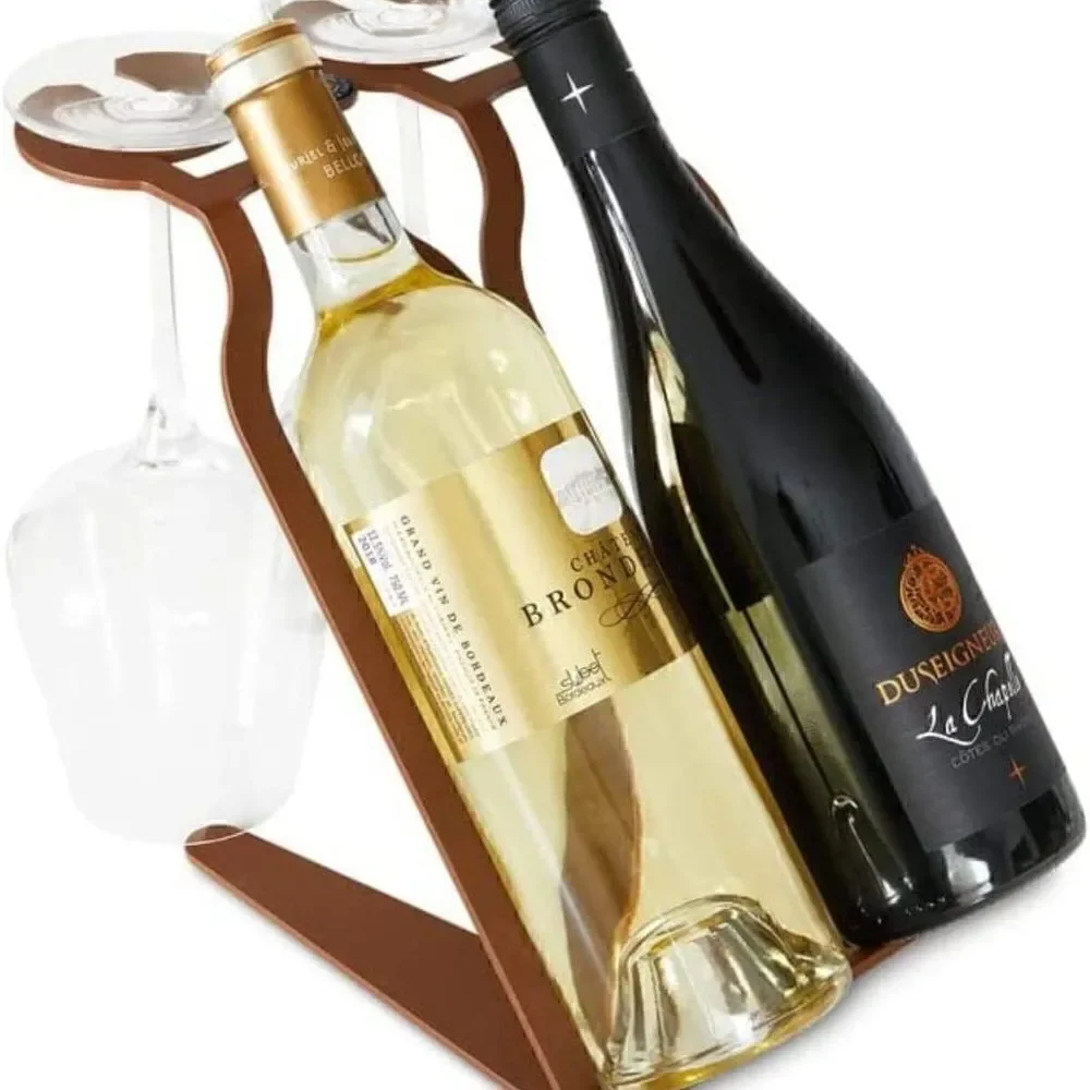 DI PRIMA USA Wine Rack Freestanding Tabletop Solid Steel Brown Made in Italy